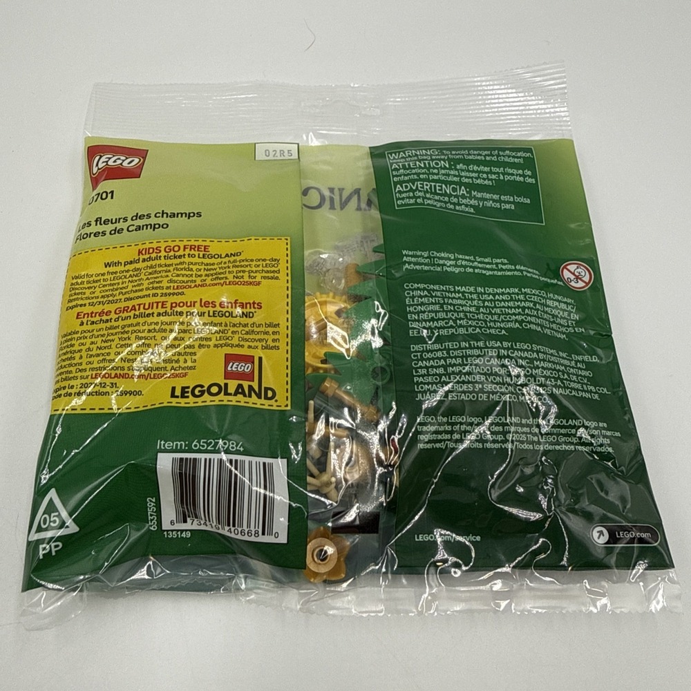 LEGO Field Flowers 30701 Botanical Collection Polybag Set 77 Pieces - Picture 2 of 2